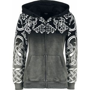Black Premium by EMP Hoody Jacket mit Farbverlauf und keltischen Ornamenten Dámská mikina s kapucí na zip šedá
