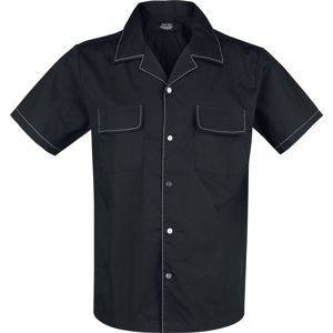 Rock Rebel by EMP Černá bowlingová košile s bílými švy Košile černá