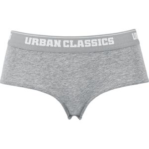 Urban Classics Ladies Logo Panty Double-Pack sada kalhotek šedá