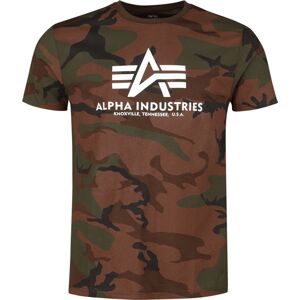 Alpha Industries Kamufláž tričko BASIC Tričko hnědá