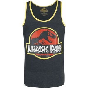 Jurassic Park Logo Tank top šedá/žlutá proužkovaná