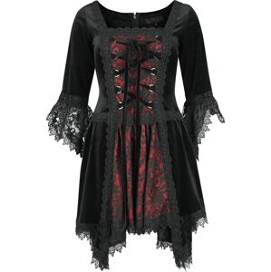 Sinister Gothic Krátké, gotické šaty Šaty cerná/cervená