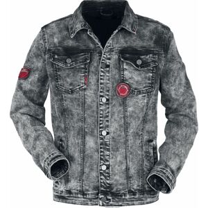Rock Rebel by EMP Rocková denimová bunda s detaily Džínová bunda cerná/šedá