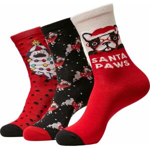 Urban Classics Pug Christmas Socks 3-Pack Ponožky vícebarevný