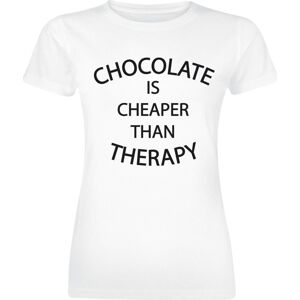 Food Chocolate Is Cheaper Than Therapy Dámské tričko bílá