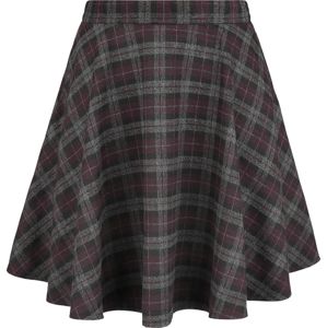 Banned Retro Rozšířená kostkovaná sukně v rockovém stylu Mini sukně šedá/purpurová