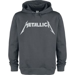 Metallica Amplified Collection - White Logo Mikina s kapucí charcoal