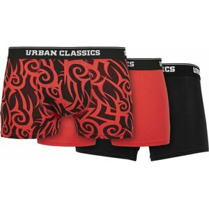 Urban Classics Organické boxerky - balení 3 ks Boxerky cervená/cerná