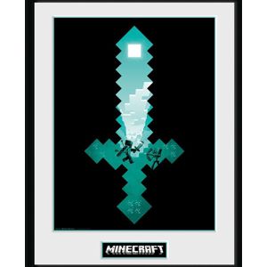 Minecraft Diamond Sword Zarámovaný obraz standard