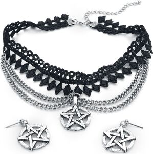 Gothicana by EMP Pentagram Sada šperků černá