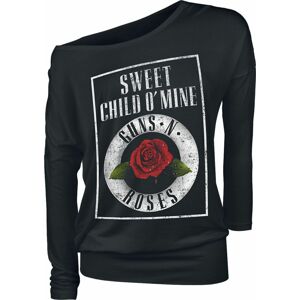 Guns N' Roses Sweet Child Rose Dámské tričko s dlouhými rukávy černá