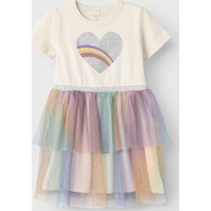 name it Šaty NMFhappi heart s krátkými rukávy detské šaty vícebarevný