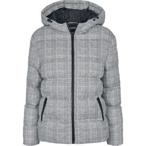 Urban Classics Prošívaná dámská bunda AOP Glencheck zimní bunda cerná/bílá