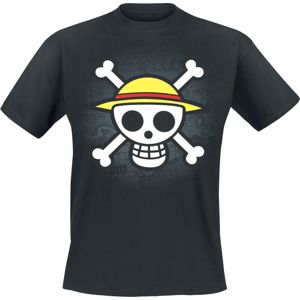 One Piece Skull With Map Tričko černá