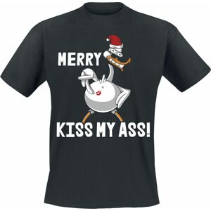 Tierisch Merry Kiss My Ass! Tričko černá