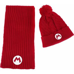 Super Mario Mario Giftset zimní souprava červená
