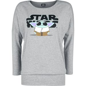 Star Wars The Mandalorian - Cute Child - Grogu Dámské tričko s dlouhými rukávy prošedivelá