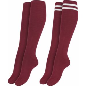 Urban Classics Balení 2 párů dámských univerzitních ponožek Ponožky burgundská červeň