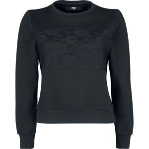 Black Premium by EMP Teplákové tričko s krajkou Dámská mikina černá