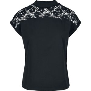 Urban Classics Ladies Lace Yoke Tee Dámské tričko černá