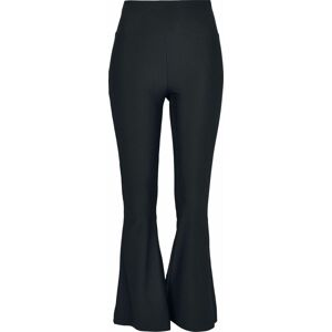 Urban Classics Dámské žebrované kalhoty s vysokým pasem Leginy černá