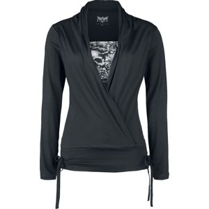 Black Premium by EMP Košile s dlouhými rukávy a zavinovacím designem dívcí triko s dlouhými rukávy černá
