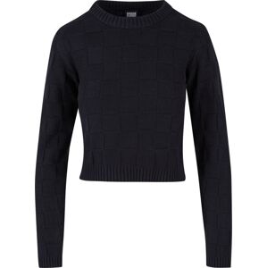 Urban Classics Ladies Check Knit Sweater Pletený svetr černá