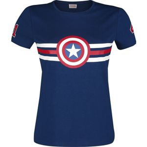 Captain America Logo - Stripes dívcí tricko modrá