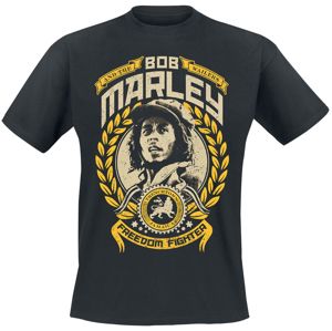 Bob Marley Freedom Fighter Tričko černá