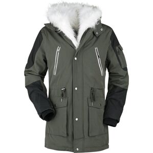 Black Premium by EMP Ležérní, zimná bunda s kožešinovým límcem Zimní bunda olivová/cerná
