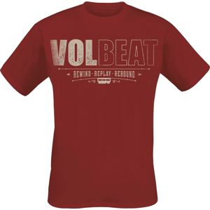 Volbeat Distressed Logo tricko tmavě červená