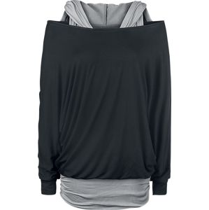 Black Premium by EMP Get Loose dívcí triko s dlouhými rukávy cerná/šedá