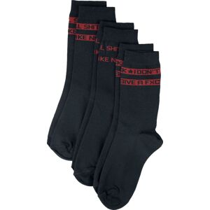 RED by EMP Dreierpack Socken I don't give a fuck Ponožky černá