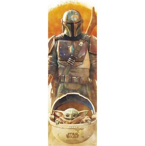 Star Wars The Mandalorian mit Grogu plakát na dvere vícebarevný
