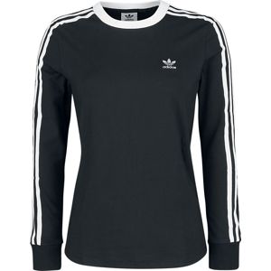 Adidas Tričko s dlouhými rukávy a třema proužky dívcí triko s dlouhými rukávy cerná/bílá