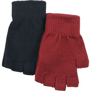 Black Premium by EMP Balení 2 párů rukavic rukavice bez prstů bordová/cerná