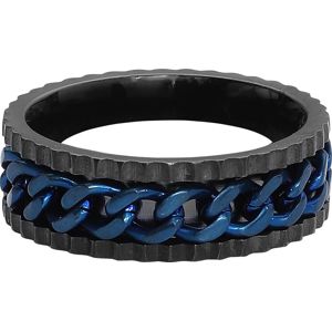 etNox Chain Prsten cerná/modrá