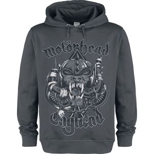 Motörhead Amplified Collection - Snaggletooth Crest Mikina s kapucí charcoal