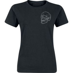 Lara Lineart Skull In Lilac Dámské tričko černá