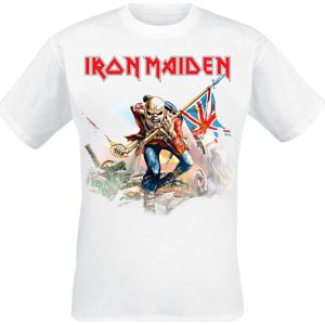 Iron Maiden Trooper On White Tričko bílá