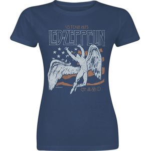 Led Zeppelin US Tour 1975 Flag dívcí tricko námořnická modrá