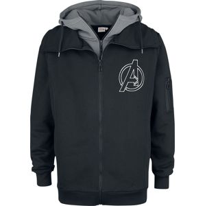Avengers Logo mikina s kapucí na zip cerná/šedá