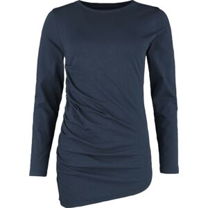 Black Premium by EMP Tričko s dlouhými rukávy a řasením Dámské tričko s dlouhými rukávy tmavě modrá