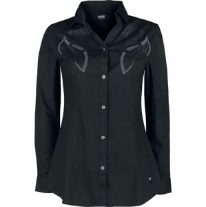 Black Premium by EMP Černé tričko s dlouhými rukávy a potiskem v keltském stylu Dámská halenka černá