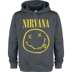Nirvana Amplified Collection - Smiley Mikina s kapucí charcoal