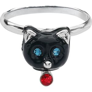 Wildkitten® Cute Cat with Bell Ring prsten stríbrná