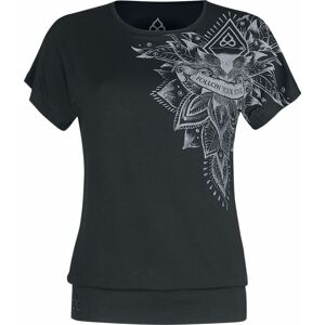 EMP Special Collection Ležérní černé tričko Sport and Yoga s detailním potiskem Dámské tričko černá