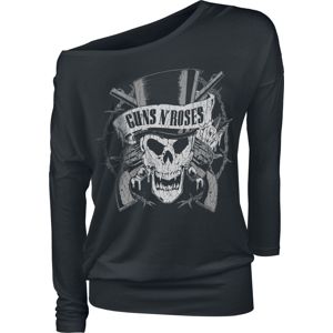 Guns N' Roses Top Hat Skull dívcí triko s dlouhými rukávy černá