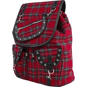 Banned Alternative Red Tartan Backpack Batoh cerná/cervená