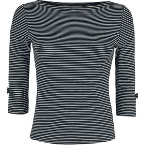 Banned Retro Košile Striped dívcí triko s dlouhými rukávy cerná/bílá